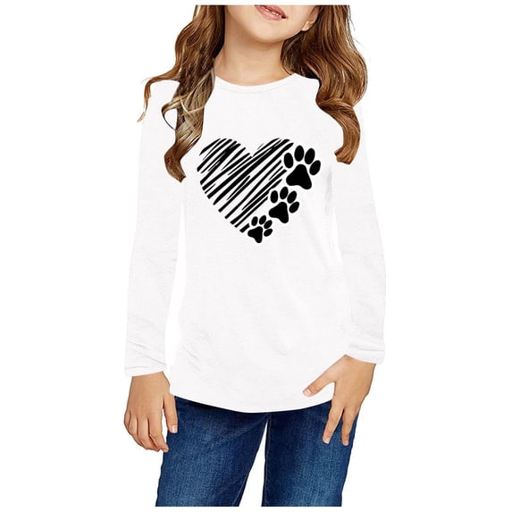 MuZeFu Toddler Girl Clothes Clearance under $10 Toddler Girl Clothes Fall and Winter Girls Long Sleeve Prints Shirts Cute Crewnecks Tops Dressy Casual Blouses Clothes