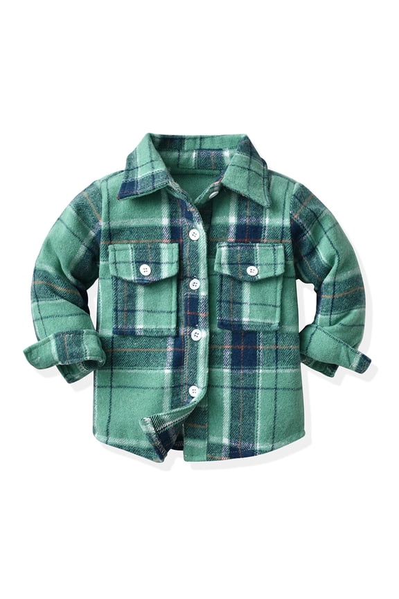 Toddler Girl Clothes Clearance under $5 Toddler Flannel Shirt Jacket Plaid Long Sleeve Lapel Shacket Kids Boys Girls Fall Tops