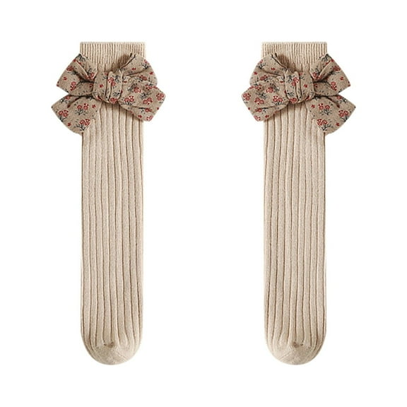MuZeFu Toddler Socks Girls Baby Toddler Kids Holiday Winter Warm Cotton Bow Thick Stockings Long