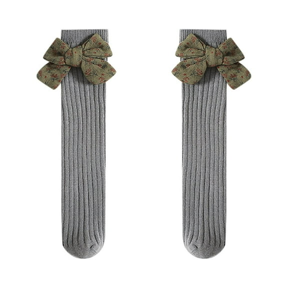 MuZeFu Toddler Socks Girls Baby Toddler Kids Holiday Winter Warm Cotton Bow Thick Stockings Long