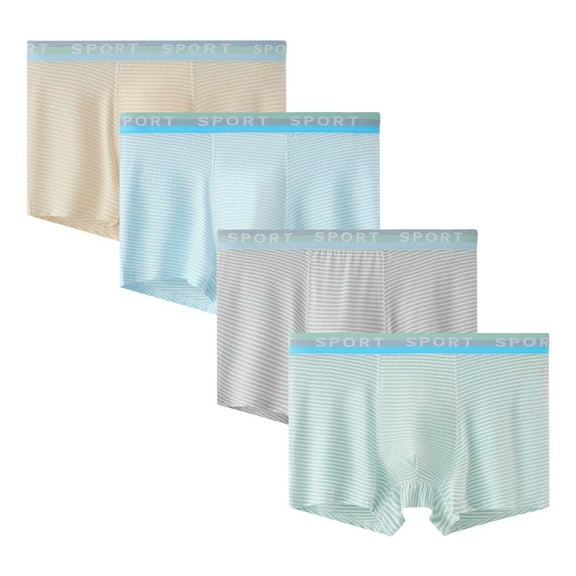 MuZeFu Toddler underwear Boys Boxer Briefs Boy Shorts And Underwear Four Cornered Ventilation Mesh Hole Pants，4 Pack，Size 2-14