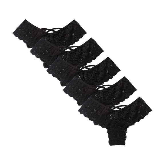 MuZeFu Underwear Women Pack Lace Thong 6 Pack Women's Thong String Trousers Pack Lace Soft Lingerie Underwear Pack Of 5