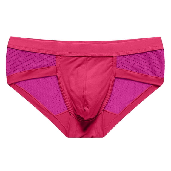 MuZeFu Underwear for Men Briefs 3X Men Fashion Comfort Sexy Solid Color Mesh Breathable Low Waist Lift Buttocks Briefs