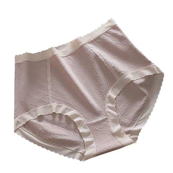 MuZeFu Underwear for Women Plus Size High Waisted Women's Solid Color Plus Size High Waist Cotton Pear Shaped Figure Enlarged Underwear