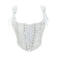 thumbnail image 1 of MuZeFu White Corset Top Womens Lace Up Corset Lingerie Bodyshaper Sexy Top, 1 of 2