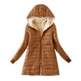 thumbnail image 1 of MuZeFu Winter Coat Ladies Thicken Warm Down Cotton Jackets Women's Solid Plus Fleece Cotton Jacket Warm Lamb Fleece Top Coat Sweater Coat, 1 of 7