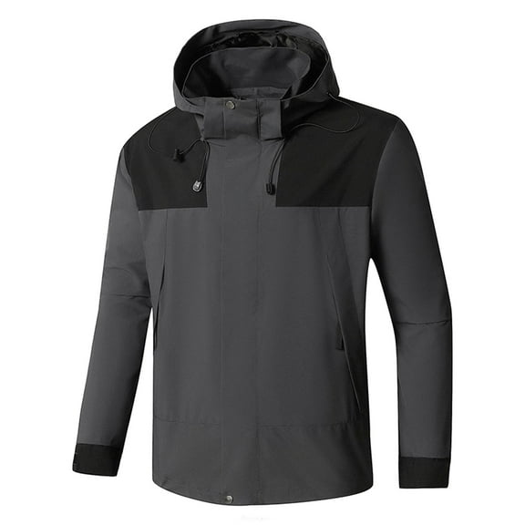 MuZeFu Winter Coats for Men 3x Men's Fashion Casual Solid Color Pockets Zipper Jacket Long Sleeve Hooded Casual Outwear Coat