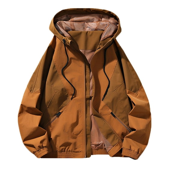 MuZeFu Winter Coats for Men 3x Men's Fashion Casual Solid Color Zipper Pockets Long Sleeve Hooded Casual Outwear
