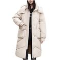 thumbnail image 1 of MuZeFu Winter Coats for Women Clearance under $50 Women Warm Pocket Coat Long Jacket Winter Sleeve Down Parkas, 1 of 5