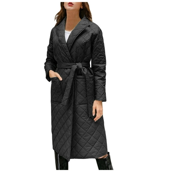 MuZeFu Winter Jacket Women Loose Winter Coat Women's Fall And Winter New Casual Versatile Slim Mid Length Over Knee Fall And Winter Coat Cotton Coat