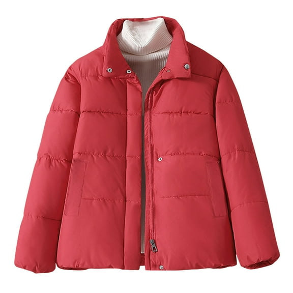 MuZeFu Winter Jacket Women Loose Winter Coat Women's Loose Casual Thickened Warm Short Cotton Jacket Long Sleeved Cotton Jacket