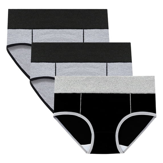 MuZeFu Women'S Plus Size Cotton Underwear 3PC Women's Comfortable High Waisted Panties Women's Physiological Underpants