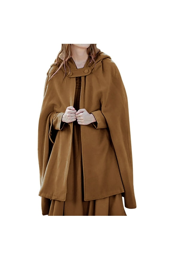 Women Trench Coat Open Front Cardigan Jacket Coat Shawl Cape Cloak Mantle Plus