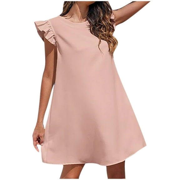 MuZeFu Womens Nightgowns Sleepwear Soft Pajama Dress Nightshirts Plus Size Women's Multifunctional Maternity Dress With Lace Sleeves New Fresh Sweet And Short Sleeved Round Neck Mid Calf Dress