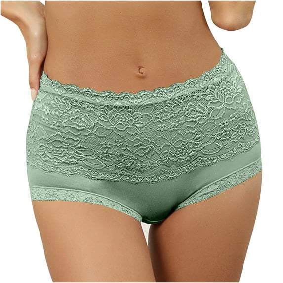 MuZeFu Womens Underwear High Waist Cotton Women's Floral Lace High Waisted Oversized Underwear With Multi-color Pants