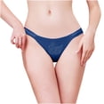 thumbnail image 1 of MuZeFu Womens Underwear Thong Women's Solid Color High Waisted Bikini Lace Ice Silk Underwear, 1 of 6