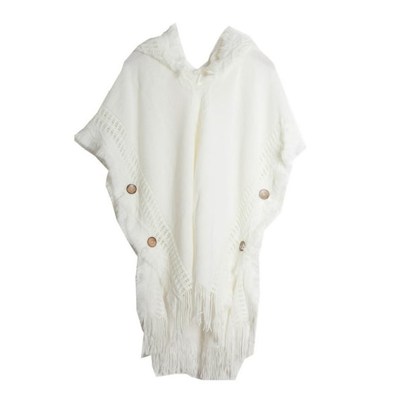 MuZeFu Shawl Wraps for Women Plus Size Winter Warm Oversized Women's Fashion Solid Color Shawl European And American Spring And Winter Large Size Knitwear Button Hooded Cape Shawl