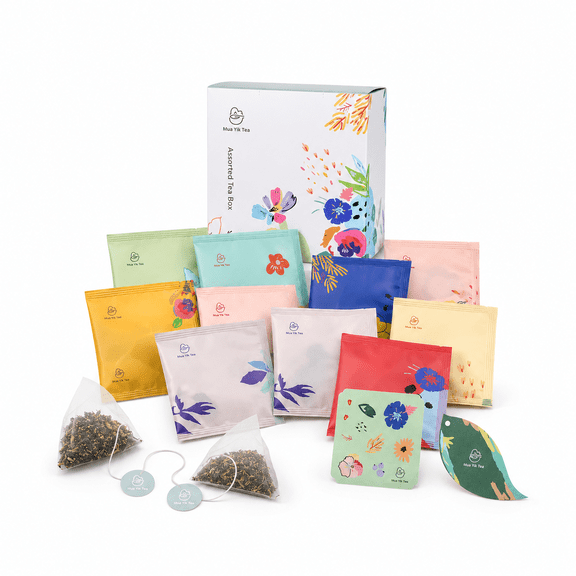 Mua Yik Tea Assorted Tea Box, Whole Leaf Pyramid Bags from Taiwan, 10 Flavors