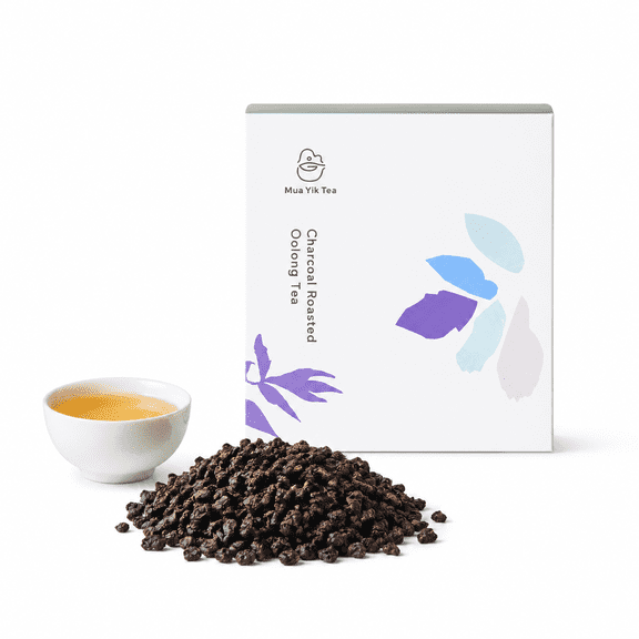 Mua Yik Tea Charcoal Roasted Oolong Tea, PLA Pyramid Tea Bags, Longan Wood Roasted