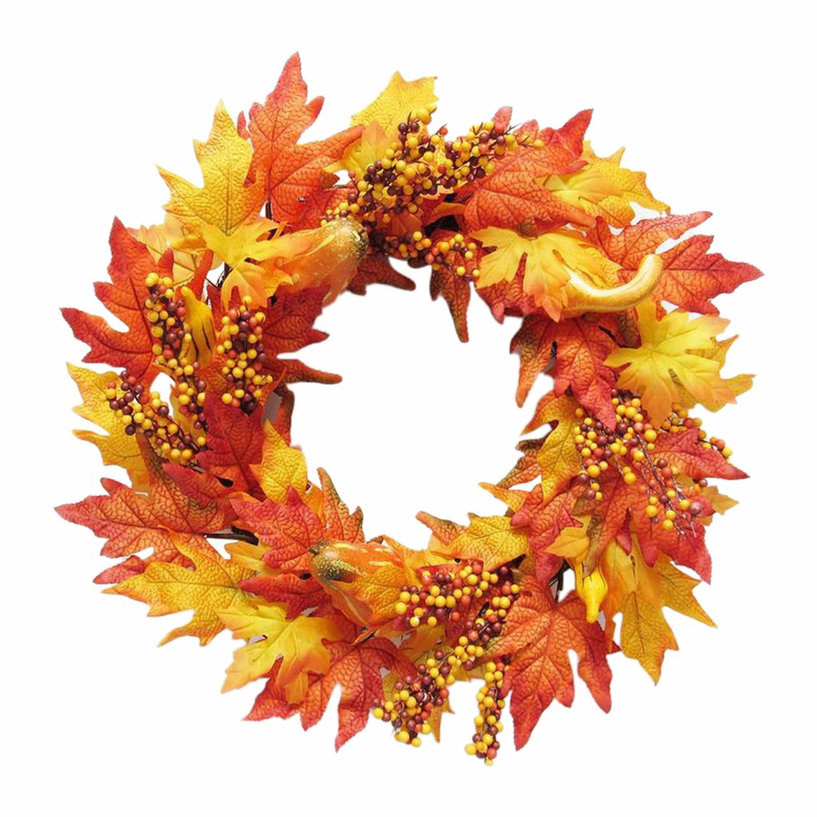 20" Multicolor Artificial Fall Wreath with Pumpkins and Pine Cones