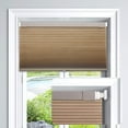 thumbnail image 1 of LazBlinds Cordless Cellular Shades, No Tools No Drill Light Filtering Honeycomb Shades Pleated Blinds for Windows, 39'' W x 64'' H, Mocha, 1 of 5