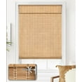 thumbnail image 1 of LazBlinds No Tools No Drill Cordless Bamboo Roman Shades, Light Filtering Window Treatment, Roll Up Bamboo Blinds for Window 25'' W x 64'' H, Brown, 1 of 4