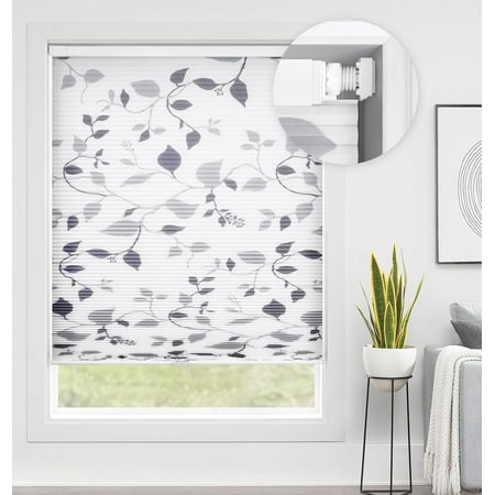 LazBlinds No Tools No Drill Cordless Cellular Shades, Light Filtering Honeycomb Window Blinds Pleated Blinds for Window Size 21" W x 64" H, Grey Leaves price history and forecast - LazBlinds