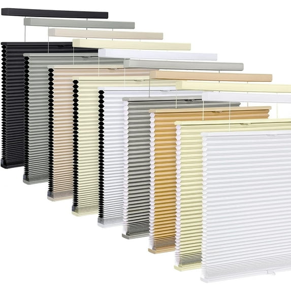 LazBlinds Top Down Bottom Up (TDBU) Cordless Cellular Shades, Blackout Light Blocking Honeycomb Shades Pleated Blinds for Windows, 26" W x 64" H, Black