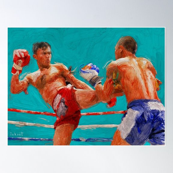 Muay Thai 002 Poster Wall Art, Modern Wall Decor For Living Room Bedroom, 8x12 UNFRAMED