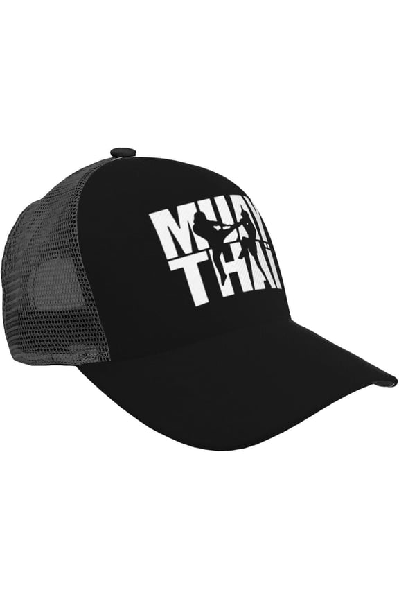 Muay Thai Baseball Caps Adjustable Curved Brim Baseball Cap for Men Women Black