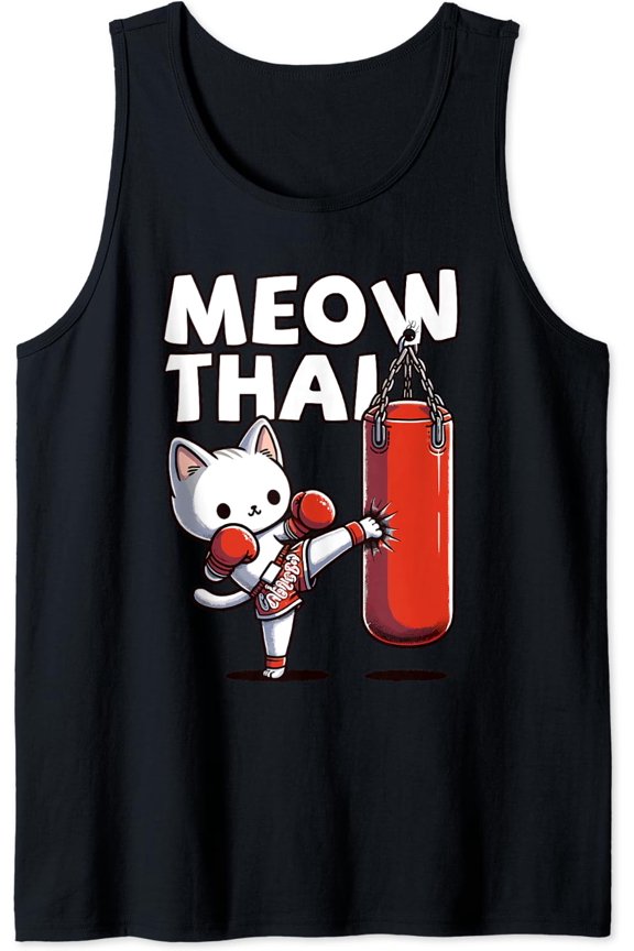 Muay Thai Cat, Meow Thai | Thai Boxing For Youth, Muay Thai Tank Top Size S-3XL