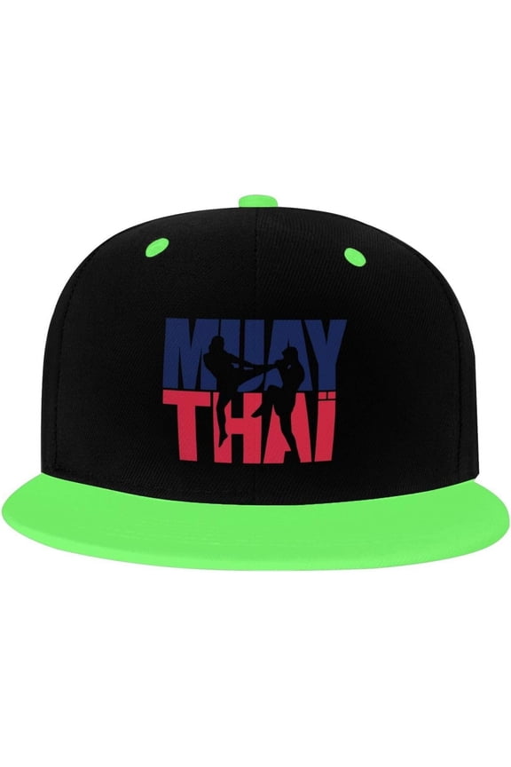 Muay Thai Hip Hop Hat Two Tone Flat Bill 6 Panel Cap Unisex