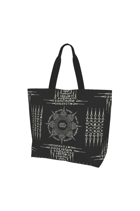 Muay Thai Sacred Symbol Women Reusable Bag Large Shoulder Handbag Top Handle Purse Tote