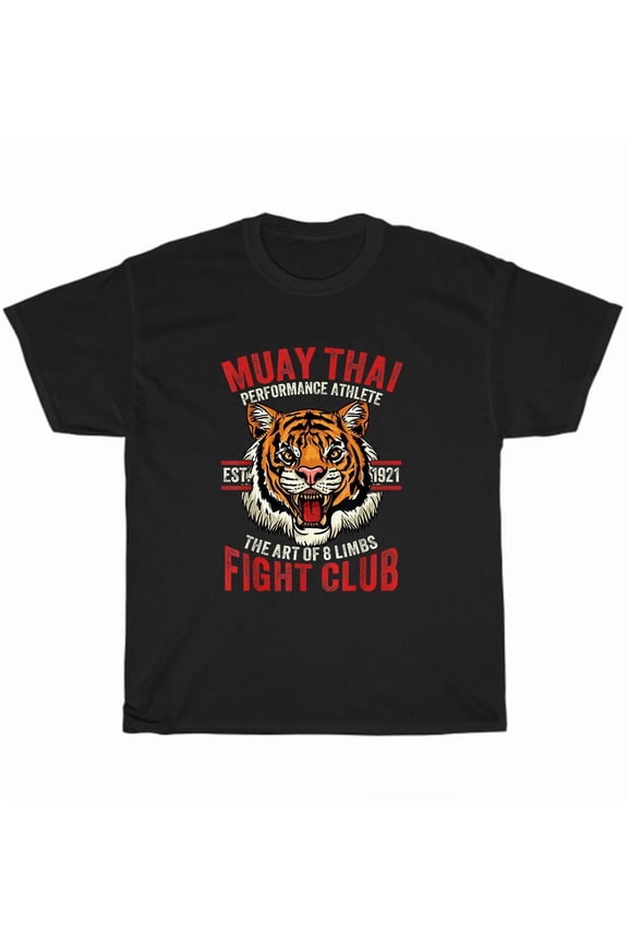 Muay Thai Tiger Fight Art Eight Limbs Martial Kickboxing Combat Style Unisex T-Shirt, up to size 5XL