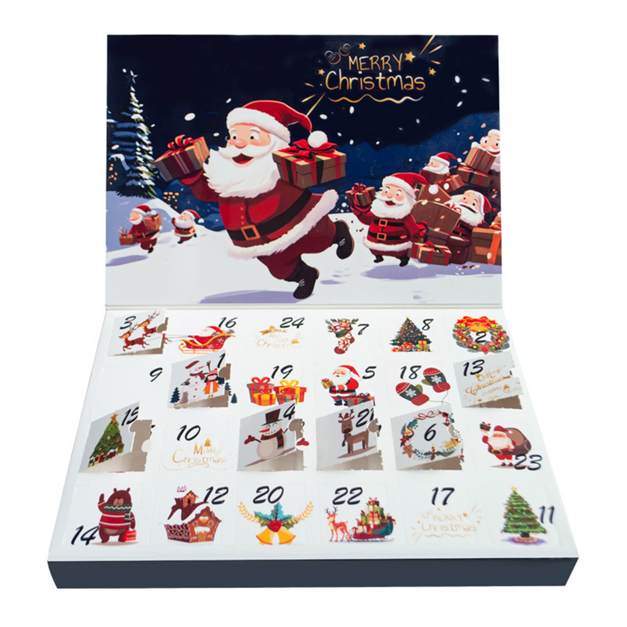 Mubineo Christmas Advent Calendar, Cartoon Miniature Figurine Blind Box