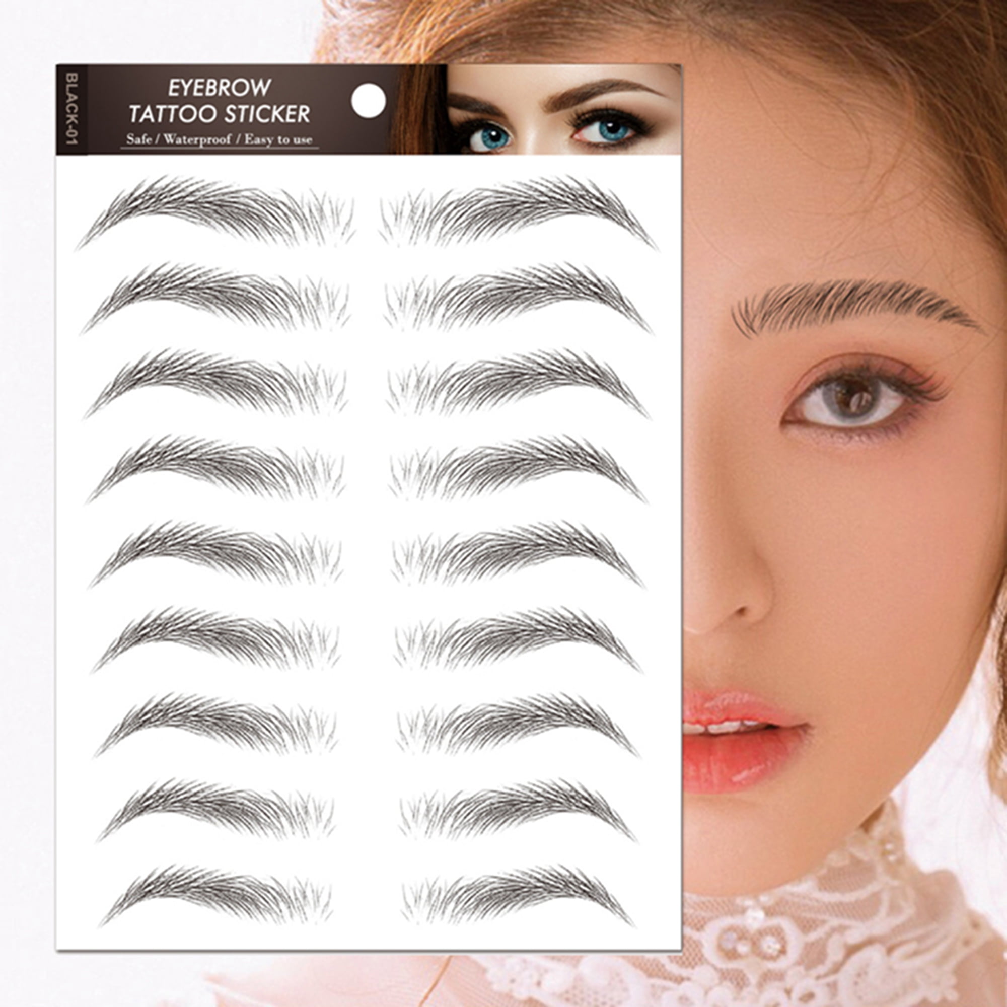 Mubineo Eyebrow Stickers, Eyebrow Temporary Tattoo Stickon Waterproof