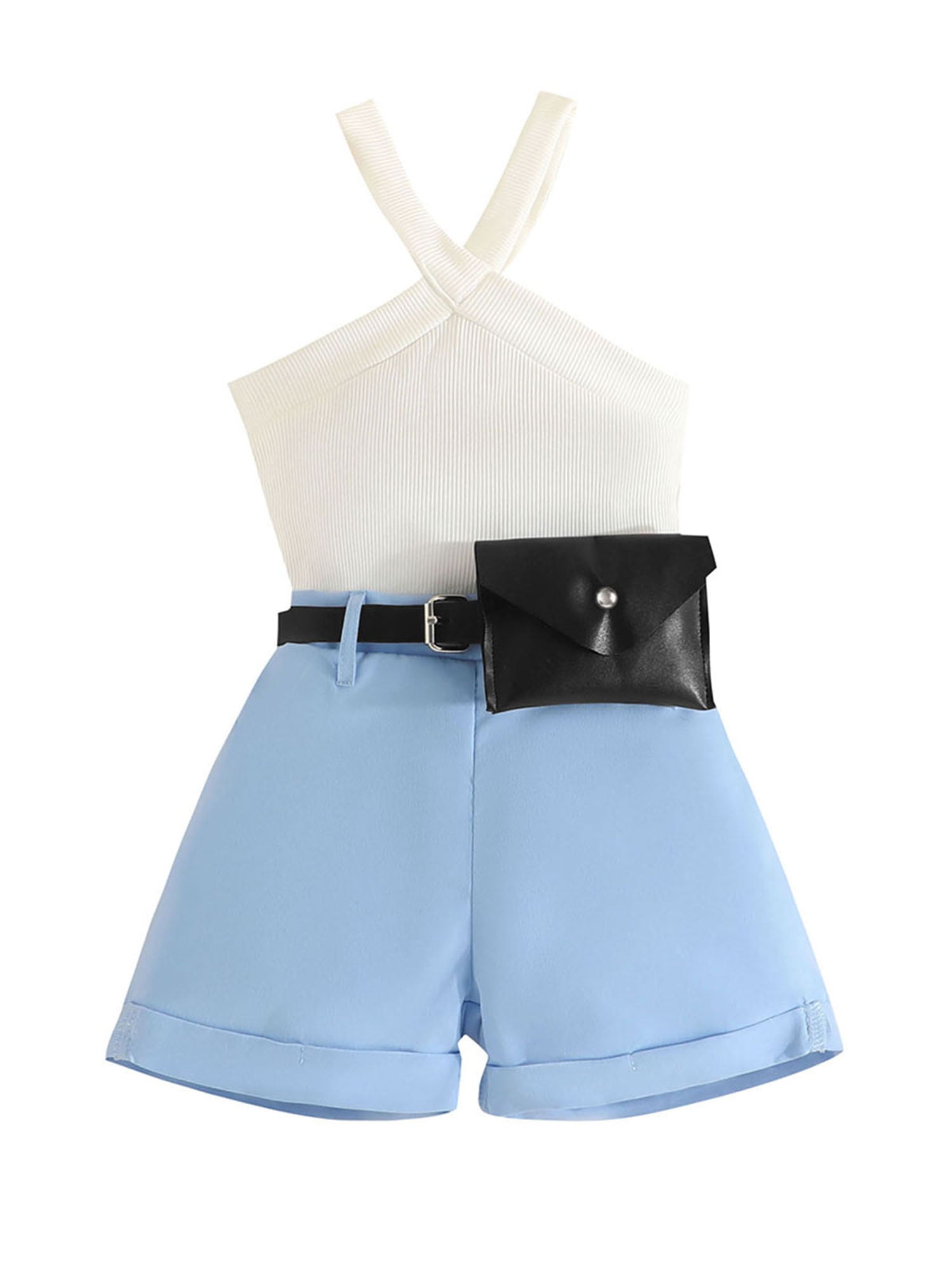 Nautinati Girls Printed Sleeveless Round Neck Top & Shorts Set
