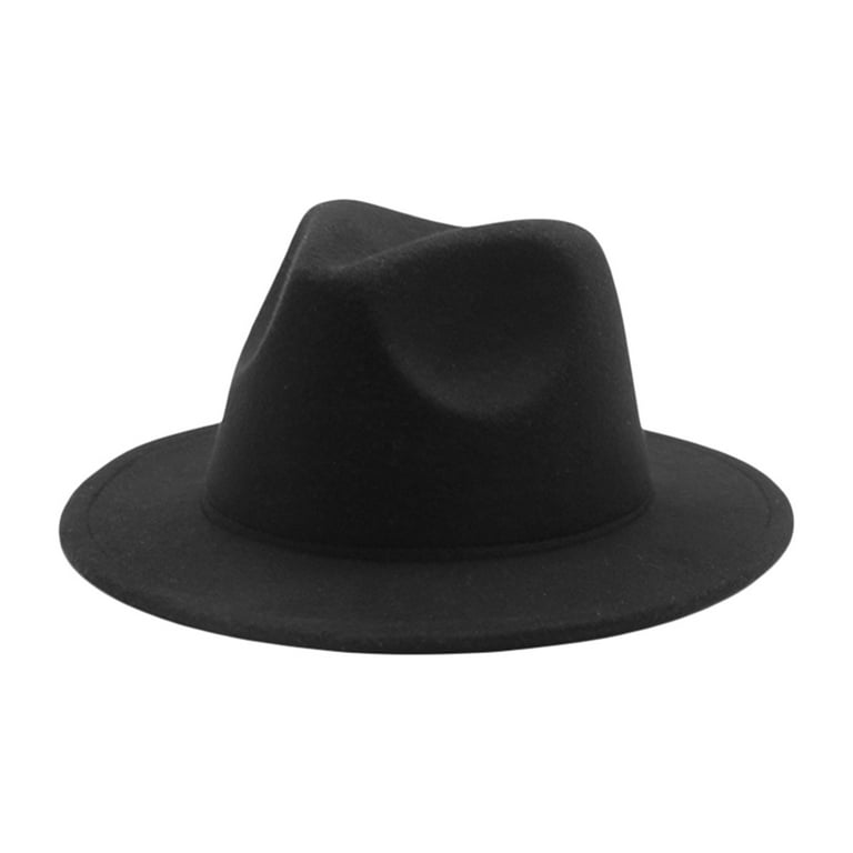 Mubineo Kid Fedora Hat Solid Color Children Jazz Hats Classic Wide Brim Panama Dress Hat for Boys Girls Clothes Accessories Kids Unisex Size One