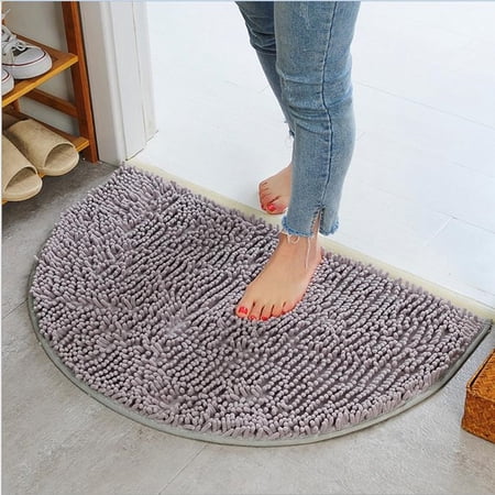 Mubineo Semi Circle Anti-slip Mat, Half Moon Bathroom Bedroom Rug, Outdoor Indoor Door Kitchen Mat