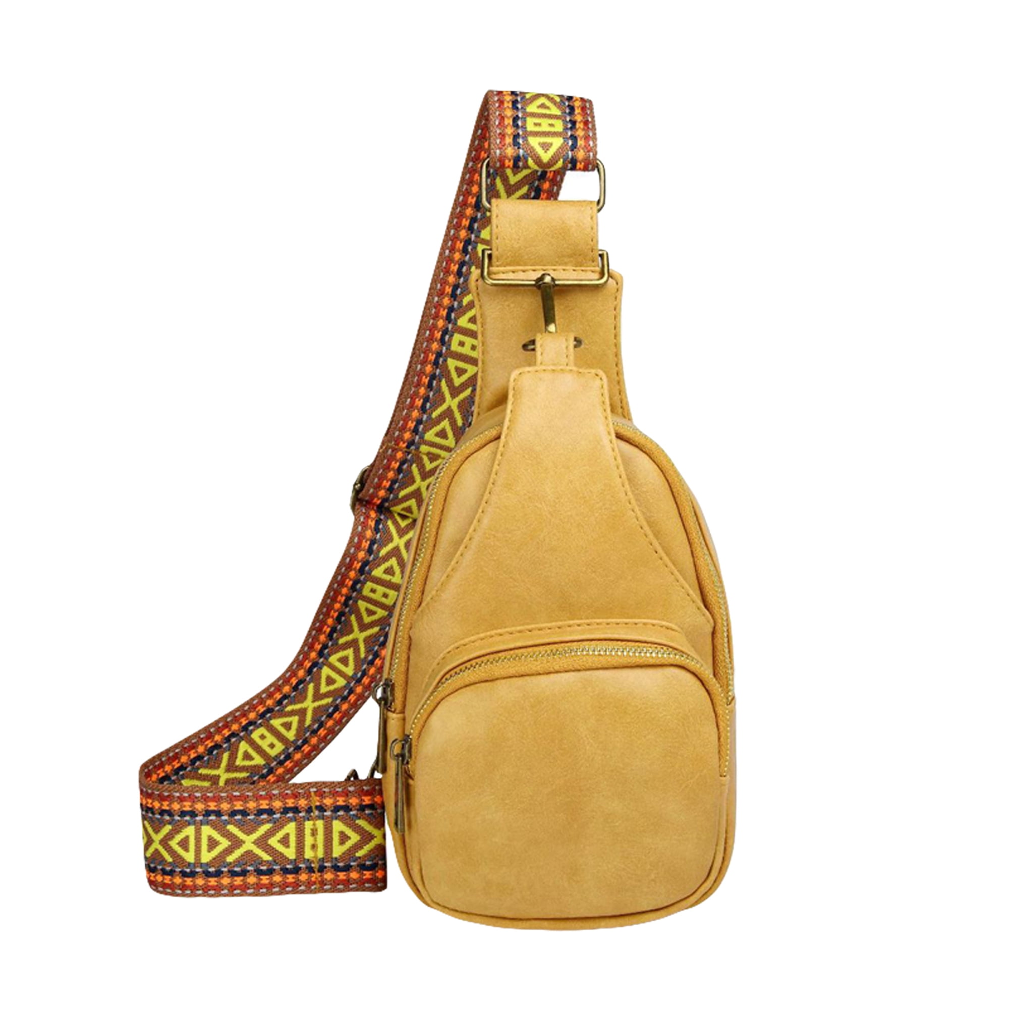 Mubineo Women Crossbody Sling Bag Retro PU Chest Shoulder Bag