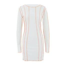 Round Neck Patchwork Striped Bodycon Dresses Round Neck Patchwork Striped Bodycon Dresses
