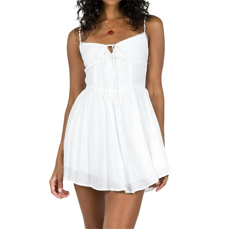Tie up dress in cheap front