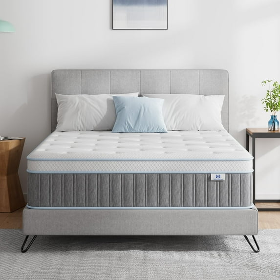 Mubulily 12-Inch Queen Hybrid Mattress with Gel Memory Foam & Pocket Coils Edge Support