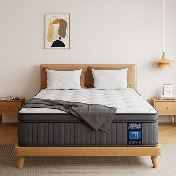 Mubulily Full Mattress, 8 inch Memory Foam Hybrid Mattress in a Box, Medium