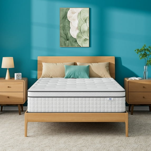 Mubulily Full Mattress in a Box, 8" Hybrid Gel Memory Mattresses with Pocket Coils, Pressure Relief