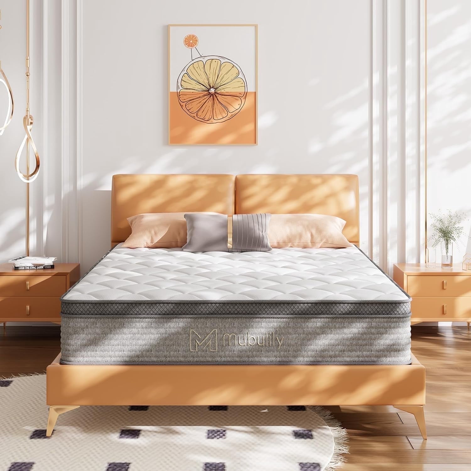 Mubulily King Mattress, 12 inch Gel Memory Foam Hybrid Mattress in a Box, CertiPUR-US