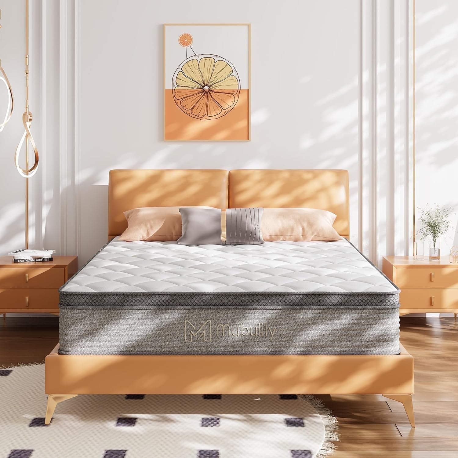 Mubulily King Mattress, 14 inch Gel Memory Foam Hybrid Mattress in a Box, CertiPUR-US
