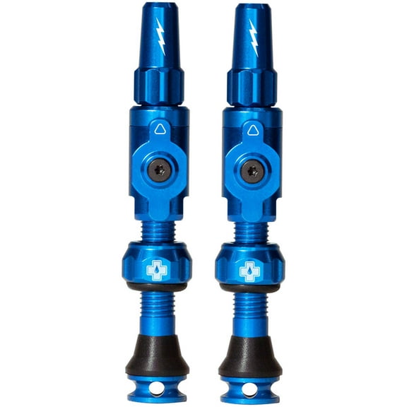 Muc-Off Big Bore Lite Medium Tubeless Valve, Presta, 35mm, Blue, Pair