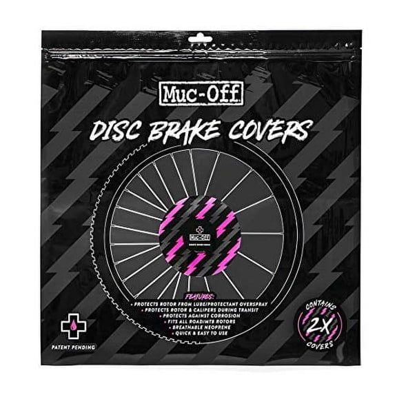 Muc-Off Disc Brake Covers, Set of 2 - Washable Neoprene Protective Covers for Bicycle Disc Brakes - Protects From Overspray And Damage In Transit