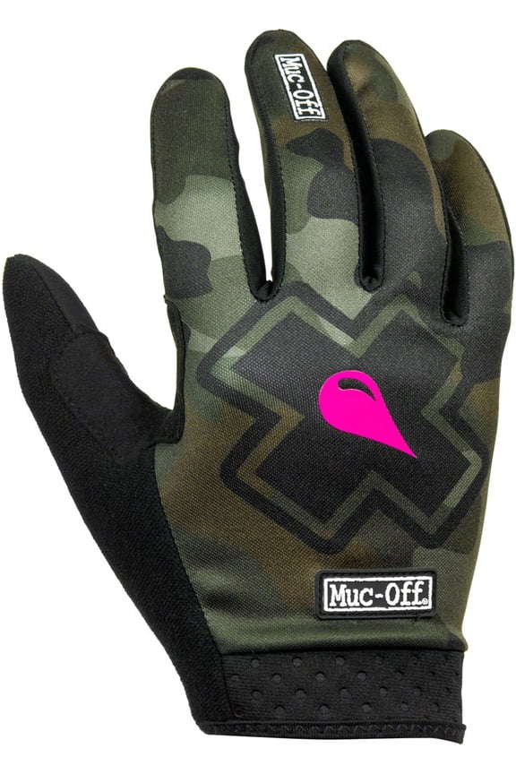 MTB Ride Full Finger Gloves, Unisex, Camo, M, Pair